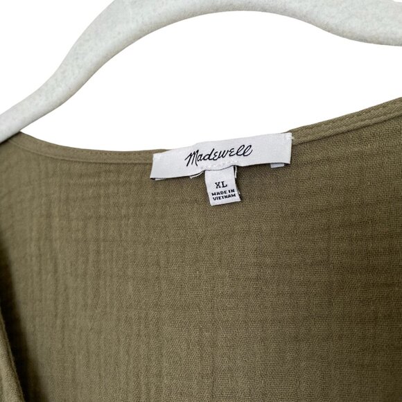 SOLD Madewell Julianne Lightspun Smocked Waist Cotton Gauze Wrap Top - Picture 3 of 5